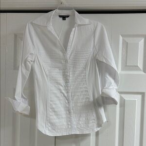 Zac & Rachel White Pleated Button-Down Shirt
